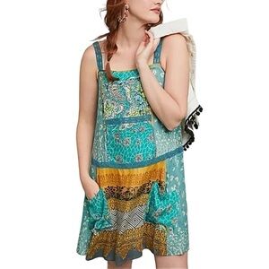 TINY x ANTHROPOLOGIE Patchwork Scarf Tunic Mini Dress